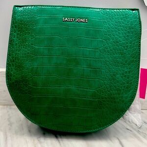 Sassy Jones Bianca Croco Crossbody- (Green)